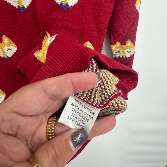 Modcloth Red Fox Pattern Sweater - Picture 5 of 6